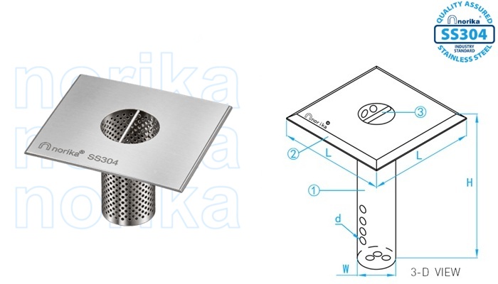 Stainless Steel AISI304 Swimming Pool Strainer Basket With Square Collar